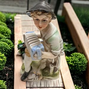 Vintage Orleans Worldwide Boy With Accordion Porcelain￼￼ Figurine Taiwan